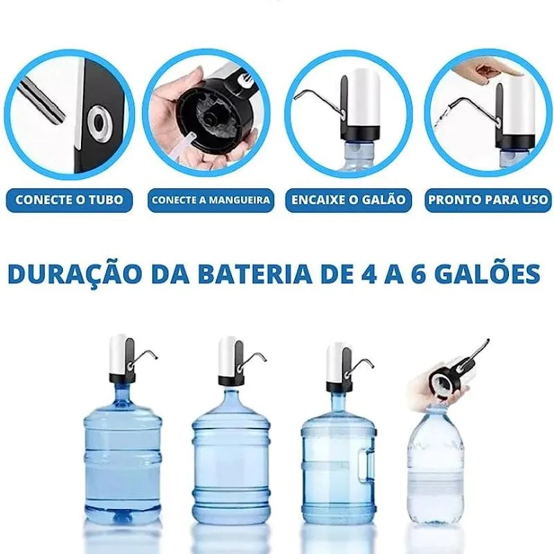 Bomba Elétrica Automática e Recarregável para Galões até 20L